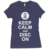 keep calm and disc golf on target frisbee basket Ladies Fitted T-Shirt