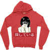 Sad Japanese Aesthetic Zipper Hoodie