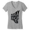stay hungry stay foolish Women's V-Neck T-Shirt
