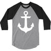 anchor black sailor vintage style navy nautical 3/4 Sleeve Shirt