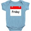 title of day of the week friday day of the week Baby Bodysuit