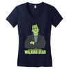 old school zombie Women's V-Neck T-Shirt