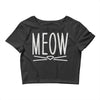 meow cute cat face Crop Top