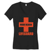 nude beach   lifeguard Women's V-Neck T-Shirt