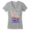 she is a crazy nurse Women's V-Neck T-Shirt