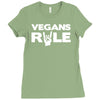 vegans rule Ladies Fitted T-Shirt