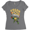 vegan pizza power Women's Triblend Scoop T-shirt