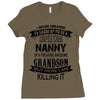 Super Cool Nanny Of A Freaking Awesome Grandson Ladies Fitted T-Shirt