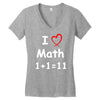 kids boys childrens i love math 1+1=11 funny Women's V-Neck T-Shirt