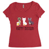 happy meowr Women's Triblend Scoop T-shirt