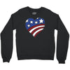 disstressed america flag heart Crewneck Sweatshirt