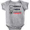 too busy playing fortnite (black) Baby Bodysuit