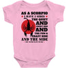 as a scorpio i have 3 sides Baby Bodysuit