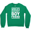 world's okayest boyfriend couple love funny Crewneck Sweatshirt