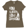 eat sleep sail repeat Ladies Fitted T-Shirt