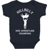 hillbilly hog wrestling champ  funny  comic wrestling redneck Baby Bodysuit