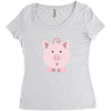cute surprised pig pig Women's Triblend Scoop T-shirt