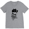 cat and crossbones V-Neck Tee