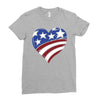 disstressed america flag heart Ladies Fitted T-Shirt