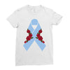 stomach cancer ribbon and rose Ladies Fitted T-Shirt