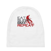 eat sleep bmx repeat Baby Beanies