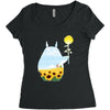 totoro sunflower Women's Triblend Scoop T-shirt
