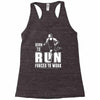 born to run forced to work Racerback Tank