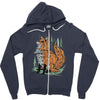 polygon fox graphic Zipper Hoodie