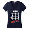 gsus saves chord Women's V-Neck T-Shirt