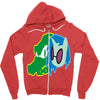 vector scratch Zipper Hoodie