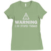 warning i do stupid things Ladies Fitted T-Shirt