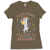 Unicorns are born in January Ladies Fitted T-Shirt