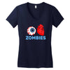 i heart zombies scary eye bloody heart halloween Women's V-Neck T-Shirt