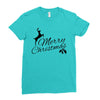 merry christmas flower Ladies Fitted T-Shirt