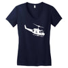 design uh 1h helicopter hubschrauber us army irak krieg war vietnam Women's V-Neck T-Shirt