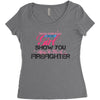 Move Over Boys Let This Girl Show You How To Be A Firefighter Women's Triblend Scoop T-shirt