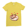 Baby Fox Belly Ladies Fitted T-Shirt