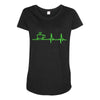 morning coffee heatbeat ekg Maternity Scoop Neck T-shirt