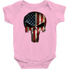 skull us flag Baby Onesie