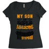 My Son Is Super Awesome His Stepdad Women's Triblend Scoop T-shirt