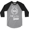 made in 1945 70 years of being awesome 3/4 Sleeve Shirt