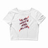 rad white and blue Crop Top