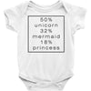 50 % unicorn Baby Bodysuit