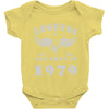 legends are born in 1979 hoodie 7 Baby Onesie