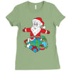 santa with piles of christmas Ladies Fitted T-Shirt
