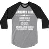 Super January Girl 3/4 Sleeve Shirt