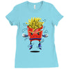 saiyan fries Ladies Fitted T-Shirt