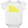 going downhill fast cycling Baby Onesie