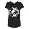 i ching ying and yang Maternity Scoop Neck T-shirt