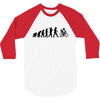 evolution of a cyclist mens black or blue cycling t shirt bike 3/4 Sleeve Shirt